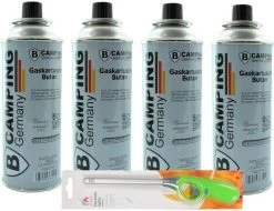 Benson 4x Bouteille De Gaz Désherbant Gaz Butane - 227 Gr - Bidon De Gaz Avec Briquet