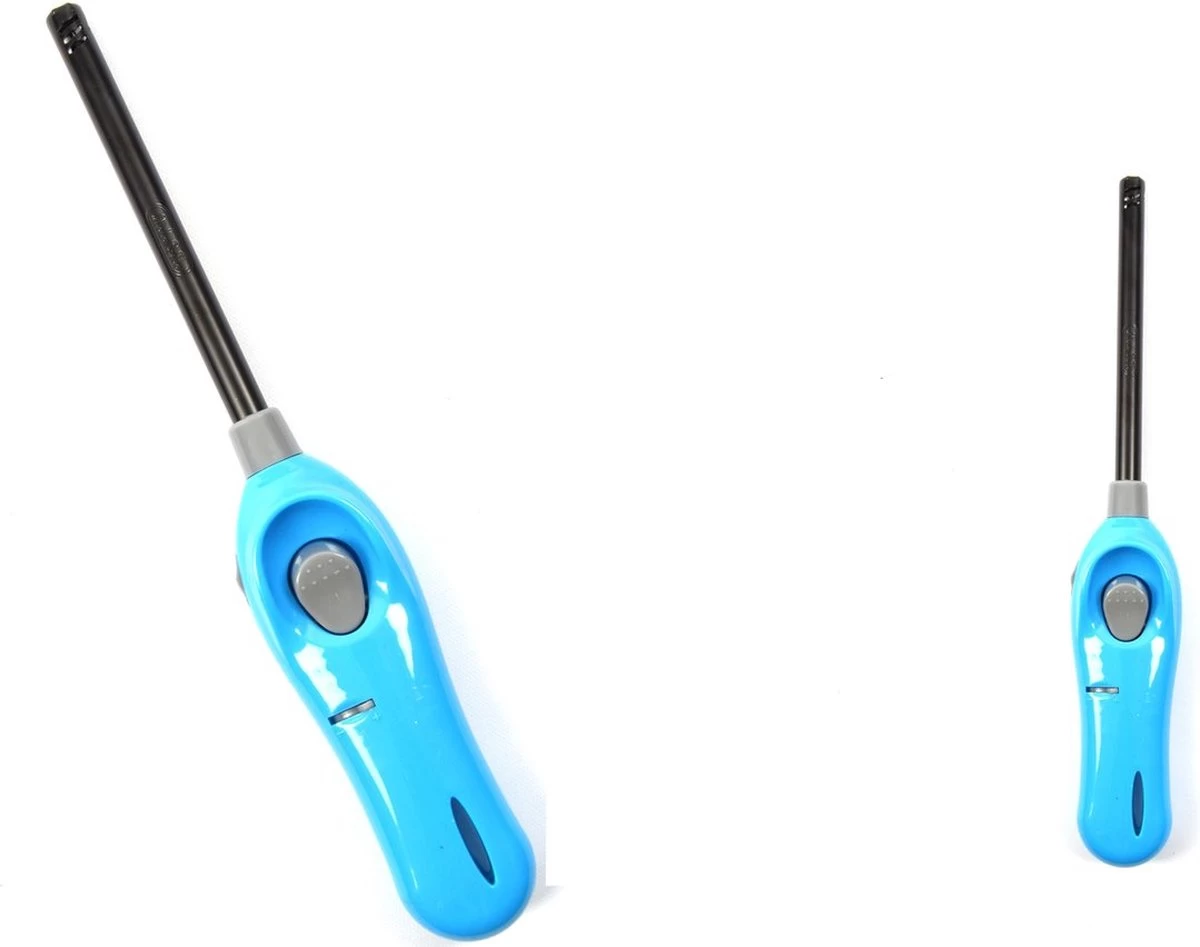 Briquet Avec Protection Enfant - Briquet Barbecue - Paquet De 2x Briquets BBQ Rechargeables| Une Qualité |Protection Enfant/Sécurité Enfant |2x Bleu | 26 Cm – Image 3