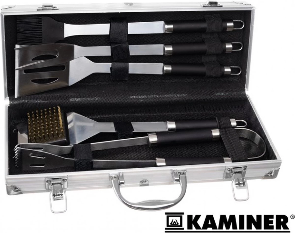 Kaminer - Set De Barbecue - Accessoires De Barbecue - Pinces à Barbecue - Outils De Barbecue - 5 Pièces Avec étui – Image 3