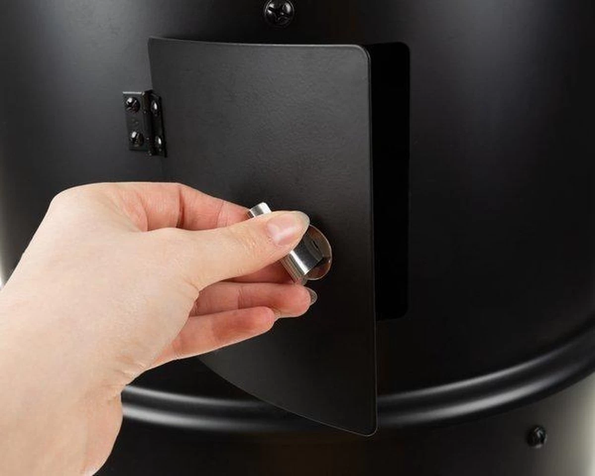 Barbecue Fumeur - BBQ Charbon De Bois - Fumeur Barbecue - Fumeur Barbecue - Fumeur - Four à Grill - Fumeur à Grill - Barbecue De Jardin 3en1 - Fumeur Barbecue - Fumeur Barbecook XL - Couvercle Avec Thermomètre - Zwart - 45x80cm – Image 2