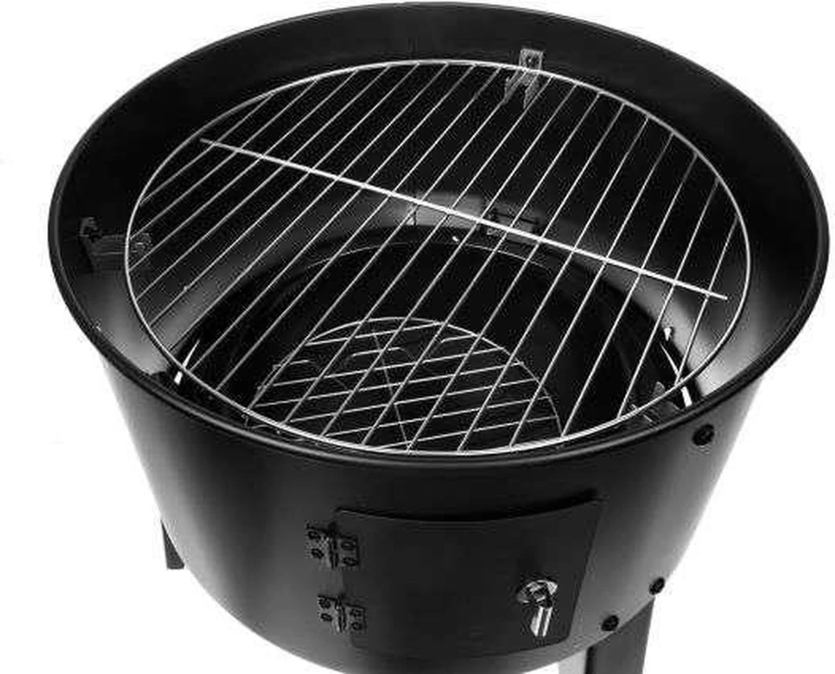Barbecue Fumeur - BBQ Charbon De Bois - Fumeur Barbecue - Fumeur Barbecue - Fumeur - Four à Grill - Fumeur à Grill - Barbecue De Jardin 3en1 - Fumeur Barbecue - Fumeur Barbecook XL - Couvercle Avec Thermomètre - Zwart - 45x80cm – Image 5