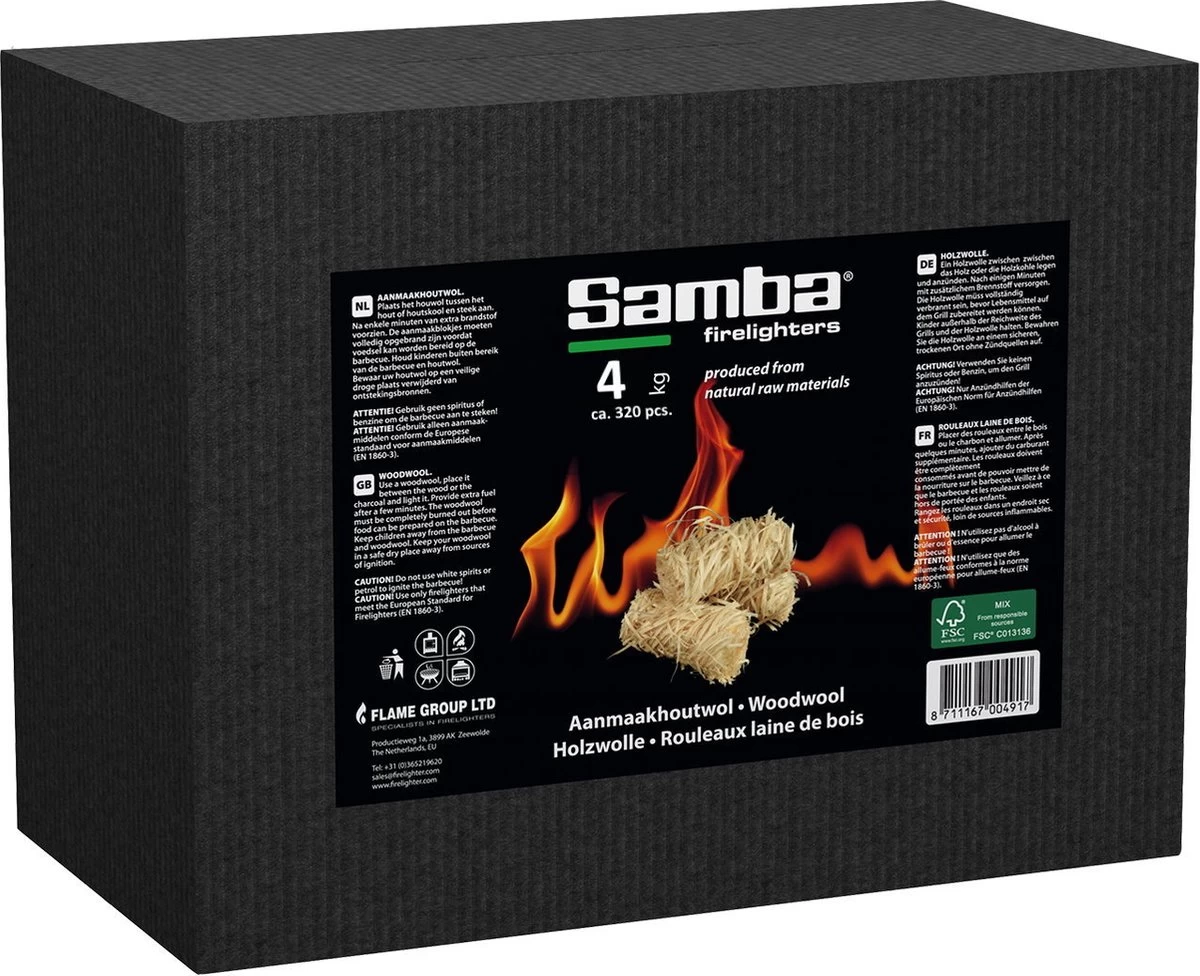 Boucles à Briquet En Laine De Bois Samba 320 Pièces, 4 Kg. Dans Un Carton Extérieur - Respectueux De L'environnement - Neutre En CO2 - FSC® – Image 3