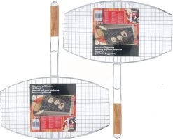 2x Grille De Rôtissage Barbecue Ovale 45 X 25 Cm - Grille Grill - Accessoires Et Accessoires BBQ