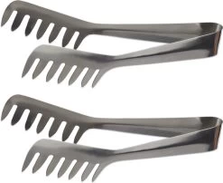 Relaxdays 2x Pinces De Service En Acier Inoxydable - Pinces à Spaghetti - Pinces à Salade - Pinces à Pâtes - Inoxydable