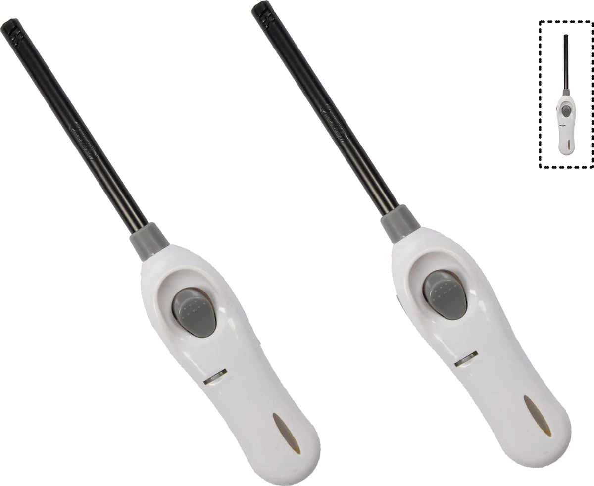 Briquet Avec Protection Enfant - Briquet Barbecue - Paquet De 2x Briquets BBQ Rechargeables| Une Qualité |Protection Enfant/Sécurité Enfant |2x Blanc| 26 Cm