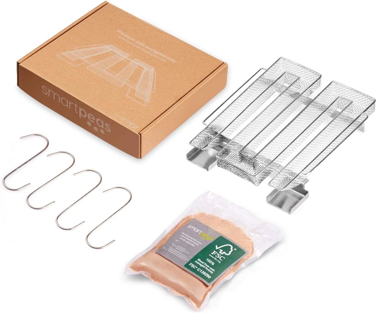 Générateur De Fumée Froide Pour Barbecue - Fumoir Inox En Forme De M - 190 X 225 X 45 Mm - Maille 2 Mm - Fumoir Barbecue Pour 5 à 20 Heures De Fumage - Plus: Crochet Jupe & Farine à Fumée – Image 6