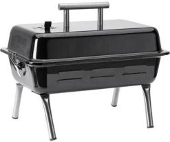 BBQ De Table Portable Lokkii - Zwart - Acier émaillé - Convient Au Charbon De Bois De Bois Et Aux Briquettes - Format Pratique à Emporter - Barbecue