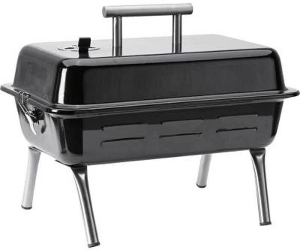 BBQ De Table Portable Lokkii - Zwart - Acier émaillé - Convient Au Charbon De Bois De Bois Et Aux Briquettes - Format Pratique à Emporter - Barbecue