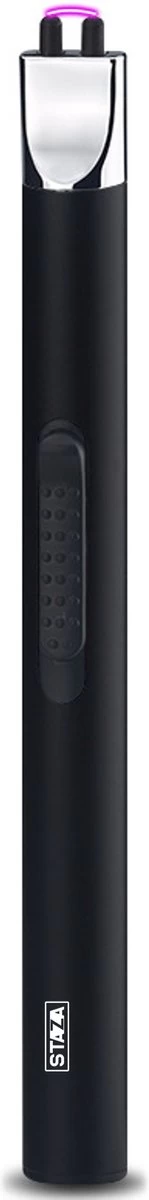 Staza - Briquet électrique Long Rechargeable - Briquet Plasma Durable - Emballage Cadeau Inclus - BBQ - Bougies - Zwart