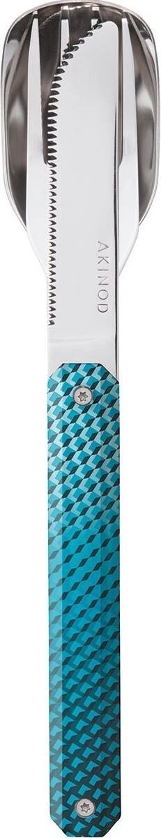 Akinod Couverts De Camping Couverts Mosaïque 18 X 3,3 Cm Acier Inoxydable Blauw 3 Pièces