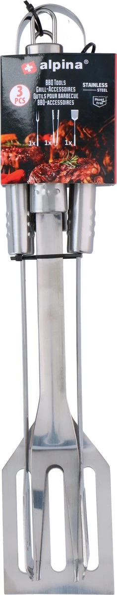 Ensemble De 3 Outils Pour Barbecue / Bbq 33 Cm En Acier Inoxydable - Avec Gant De BBQ Masterchef - Cadeau Papa / Vaderdag – Image 3