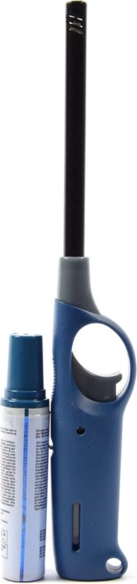 Briquet à Gaz Avec Recharge 2X Rouge Et Blauw - Briquet Rechargeable Rechargeable - Protection Enfant - Réglage De La Flamme - Indicateur De Carburant – Image 3