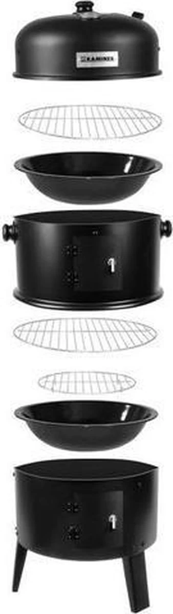 Barbecue Fumeur - BBQ Charbon De Bois - Fumeur Barbecue - Fumeur Barbecue - Fumeur - Four à Grill - Fumeur à Grill - Barbecue De Jardin 3en1 - Fumeur Barbecue - Fumeur Barbecook XL - Couvercle Avec Thermomètre - Zwart - 45x80cm – Image 7
