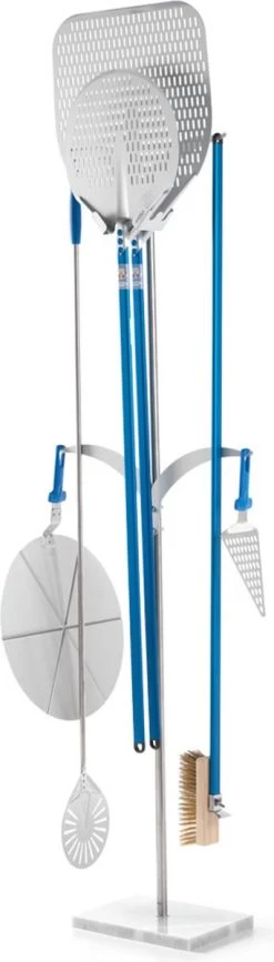 Gi. Métal à Pizza, Spatule Et Porte-pinceau En Métal Avec Socle En Marbre - 6 Places