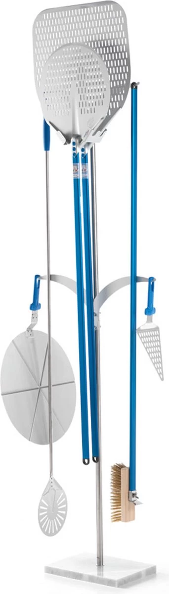 Gi. Métal à Pizza, Spatule Et Porte-pinceau En Métal Avec Socle En Marbre - 6 Places