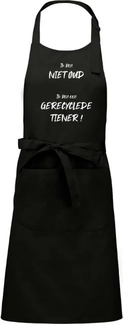 Mijncadeautje - Tablier De Cuisine - Tablier BBQ - Ado Recyclé - Noir