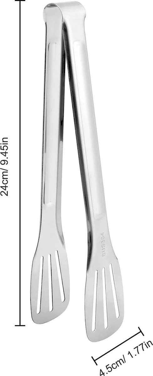 Pince De Cuisine En Acier Set De 3 Ustensiles De Cuisine Pince De Service Pour Salade, Barbecue, Buffet, Cuisson, Pâtisserie Et Grillades, Longueur 24 Cm, Argent – Image 7