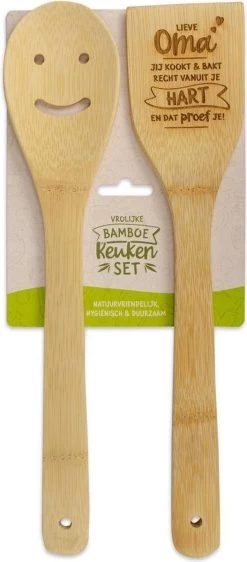 Set De Cuisine En Bambou Avec Texte Chère Grand-mère, Vous Cuisinez Directement De Votre Cœur