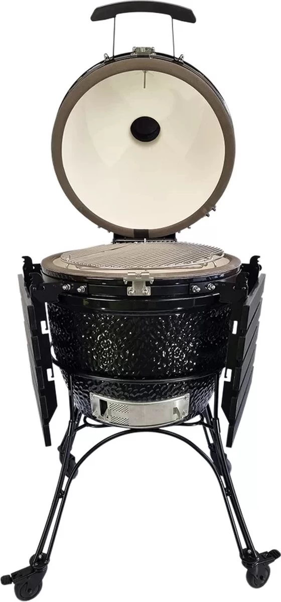 Obelix Kamado Large - 22 Pouces - Zwart - Avec Poseur De Plaque - Feutre En Fibre De Verre - Système D'ouverture / Fermeture - Precision Top-Vent – Image 3