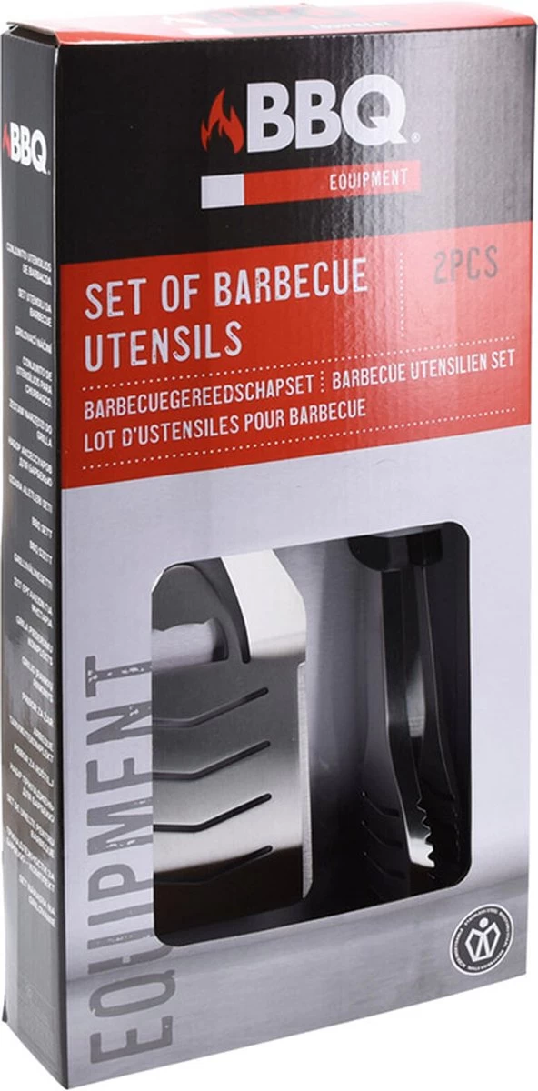 Outils De Barbecue - 2 Pièces - 1 Spatule - 1 Pince à Viande – Image 2