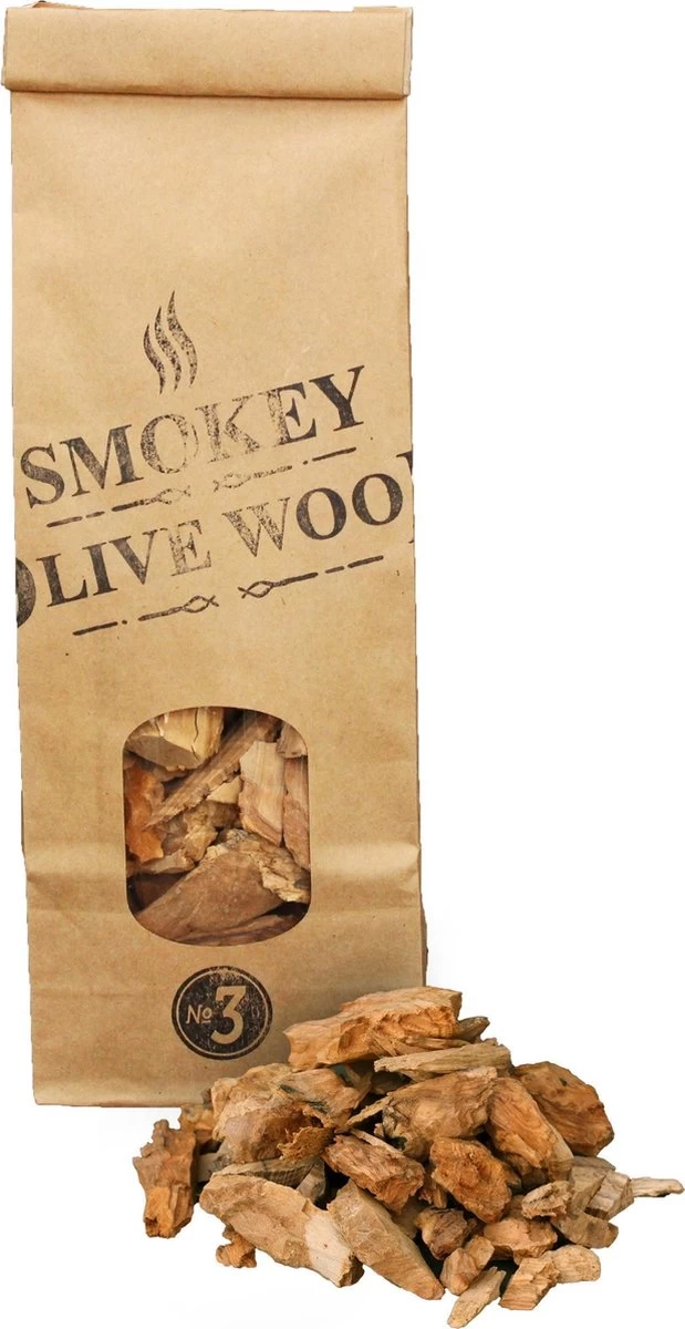 Smokey Olive Wood - Copeaux De Bois - Bois D' Olivier- 500ml - Copeaux De Grande Taille ø 2cm-3cm