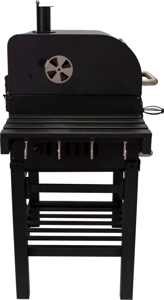 BBQ Grill XL Smoker Jardin - Barbecue à Charbon De Bois De Bois - Y Compris Housse De Pluie - Brosse Métallique - Espace De Rangement Rabattable – Image 5