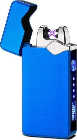 Briquet électrique K&L | Briquet Plasma Rechargeable Par USB | Résistant Au Vent Et Aux Tempêtes | Briquet Plasma | Bleu Mat