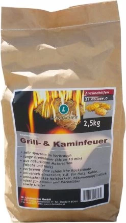 Lienbacher Laine De Bois Copeaux D'allumage 2,5 Kg - Woks D'allumage - Longue Durée De Combustion - BBQ & Cheminée - Bâtard - Oeuf Vert - Kamado