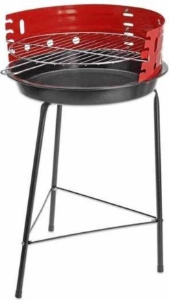 Barbecue Ø36 Cm - Destiné Au Charbon De Bois, Briquettes Ou Bois - 4 Positions Hauteur - Hauteur 51,5 Cm - Acier -