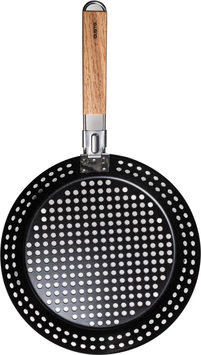 Gusta - Grillin&Chillin - Wok BBQ - Diamètre 30,5cm - Revêtement Antiadhésif - Manche Bois – Image 2