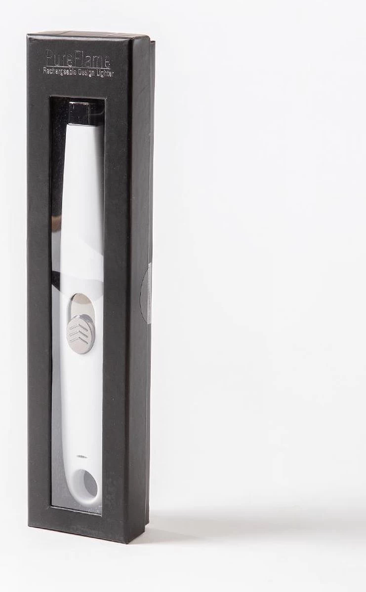 PureFlame - Briquet Design Rechargeable - White - Briquet Rechargeable Durable - Avec Chargeur USB
