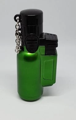 Brûleur à Gaz - Briquet - Briquet - Coupe-vent - Rechargeable - Rechargeable - Vert Métallique - Droit
