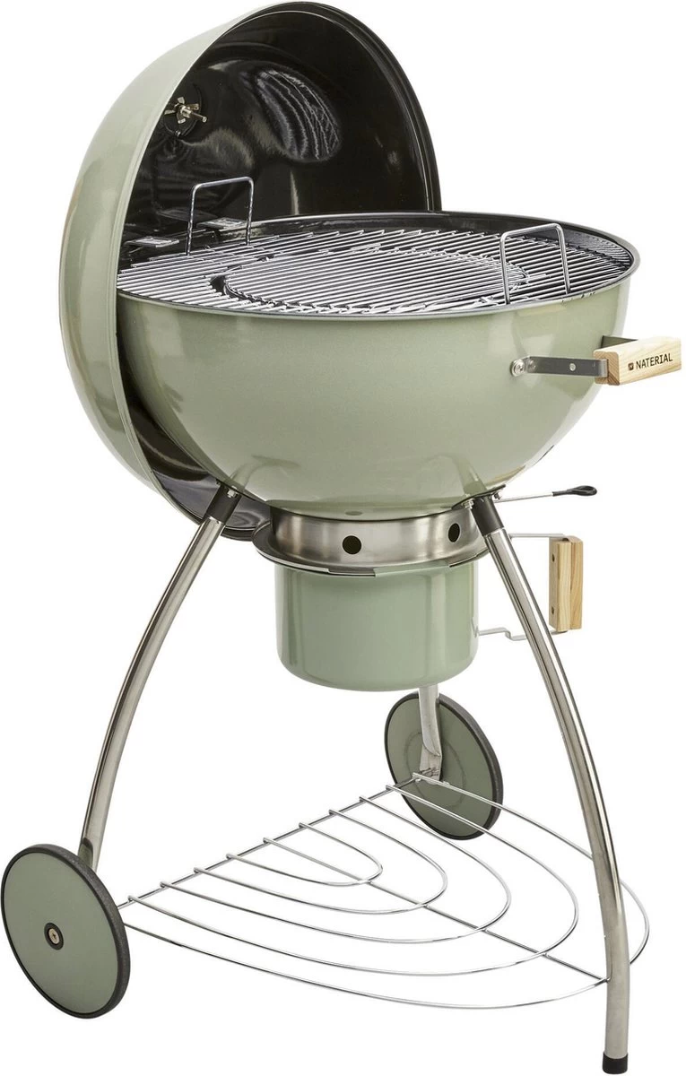 NATERIAL - Barbecue à Charbon PHOENIX BETA II - 8 Personnes - Ø 57 Cm - H. 108 Cm - Acier émaillé - Vert - Kogelbarbecue