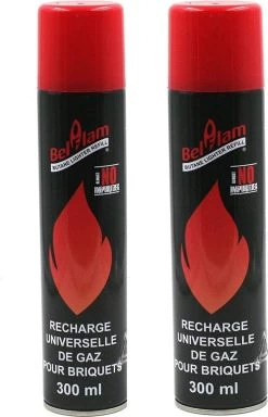 2x Pièces Briquet Gaz - Rechargeable - 600ml - Gaz Butane - A Recharger - Bouteille De Gaz