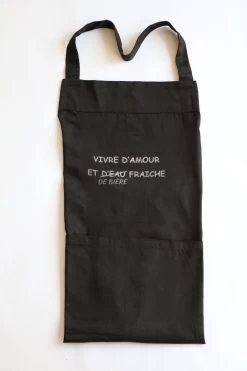Tablier Avec Proverbe "Vivre D'amour Et De Bière Fraiche"