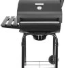 EASTWALL Charcoal Grill Barbecue - Barbecue Avec Table D'appoint - Barbecue à Charbon Mobile - Incl. Outils Et Ventilateur Pour Barbecue - 49x80x120 Cm - Acier Inoxydable - Noir