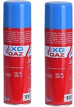 2x Bidons Briquet De Remplissage / Remplissage De Gaz / Bouteille De Gaz Butane - 250 Ml - Remplissage Plus Léger + 5 Adaptateurs