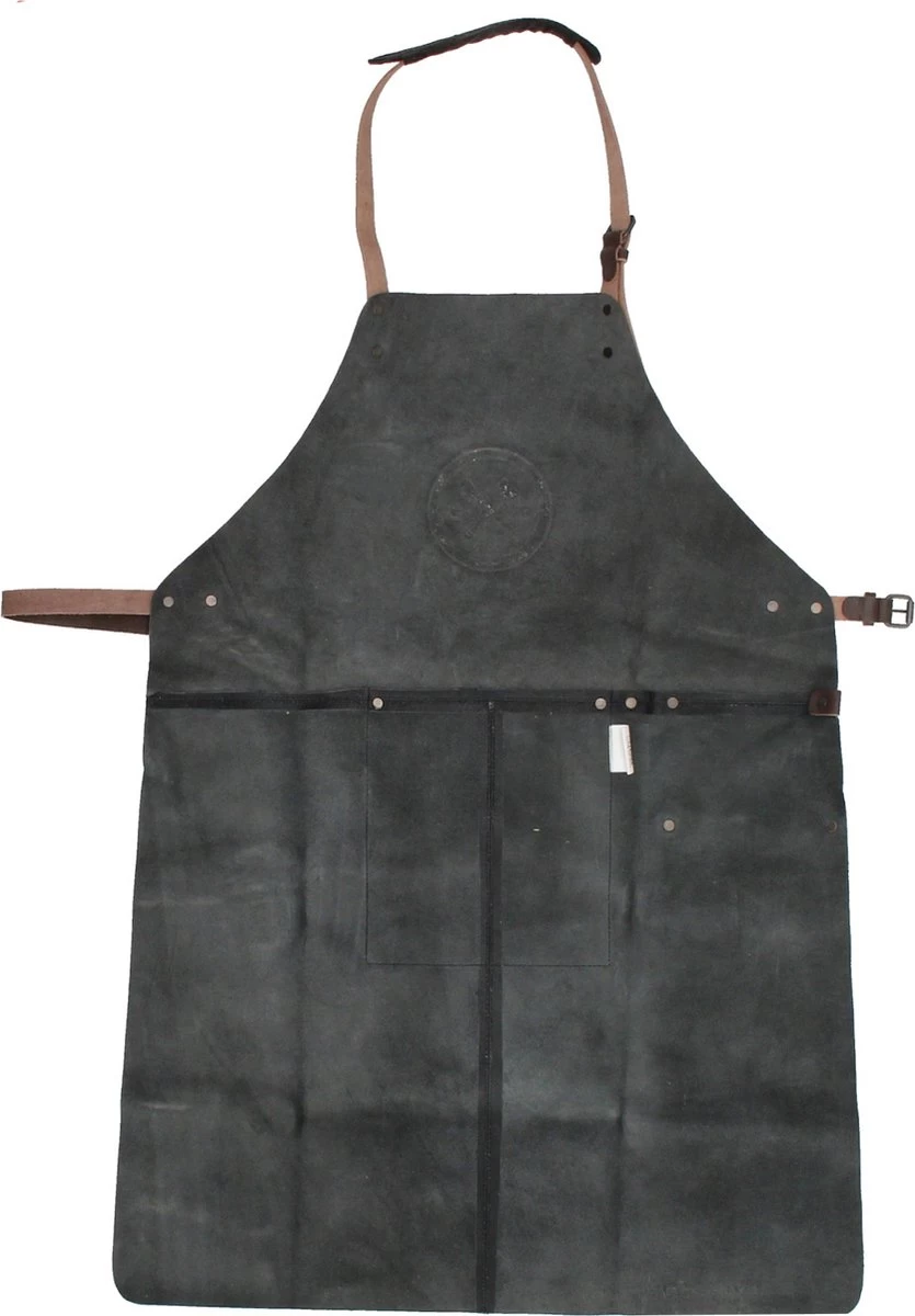 Tablier De BBQ En Cuir Old West + Sous- Sous-verres + Pinces - Set De BBQ - Zwart – Image 2