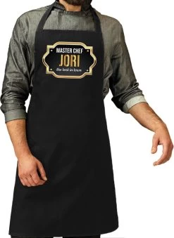 Nom Cadeau Master Chef Jori Tablier De Cuisine / Tablier De Barbecue Noir Pour Homme / Homme - Cadeau Fête Des Pères / Anniversaire / Retraite