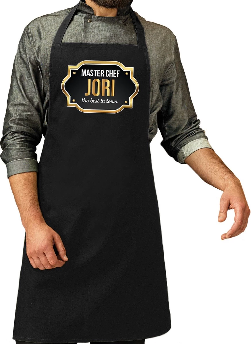 Nom Cadeau Master Chef Jori Tablier De Cuisine / Tablier De Barbecue Noir Pour Homme / Homme - Cadeau Fête Des Pères / Anniversaire / Retraite