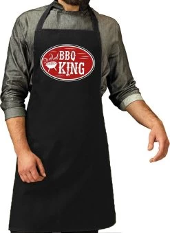 BBQ / Barbecue King Tablier Noir - Tablier Cadeau Pour Homme - Cadeau Anniversaire / Fête Des Pères