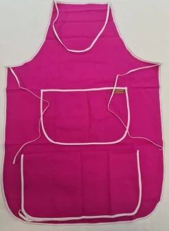 Handmade Tablier De Cuisine - Tablier De Cuisine - Pour Homme Et Femme - Coton FAIT MAIN - Rose