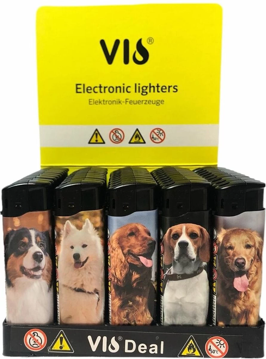 100x Briquets Rechargeables - Unilite - Briquet Clic De Haute Qualité - Imprimé Chien/chiot - Avec 2x Bouteilles De Gaz – Image 4