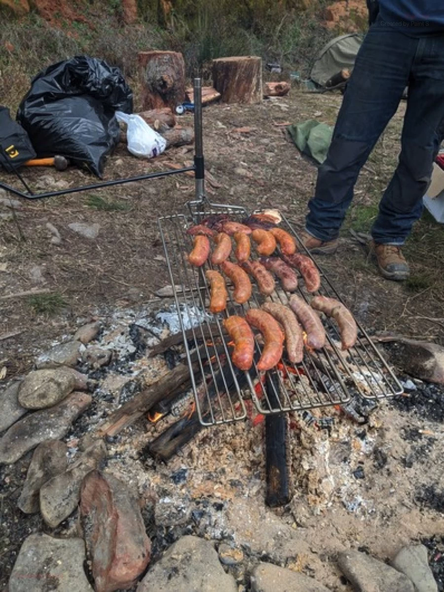 Grille De Grill Pliante En Acier Inoxydable Auspit 680 Mm X 330 Mm Avec Pince – Image 4