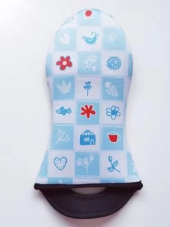 Papillon Oven Mitt - Gant De Four Avec Imprimé - Résistant à La Chaleur - Check Blauw