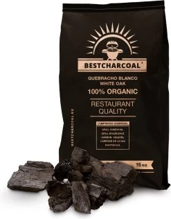 Charbon De Bois Quebracho Blanco 15 Kg “Bestcharcoal” RESTAURANT Qualité. à Usage Professionnel