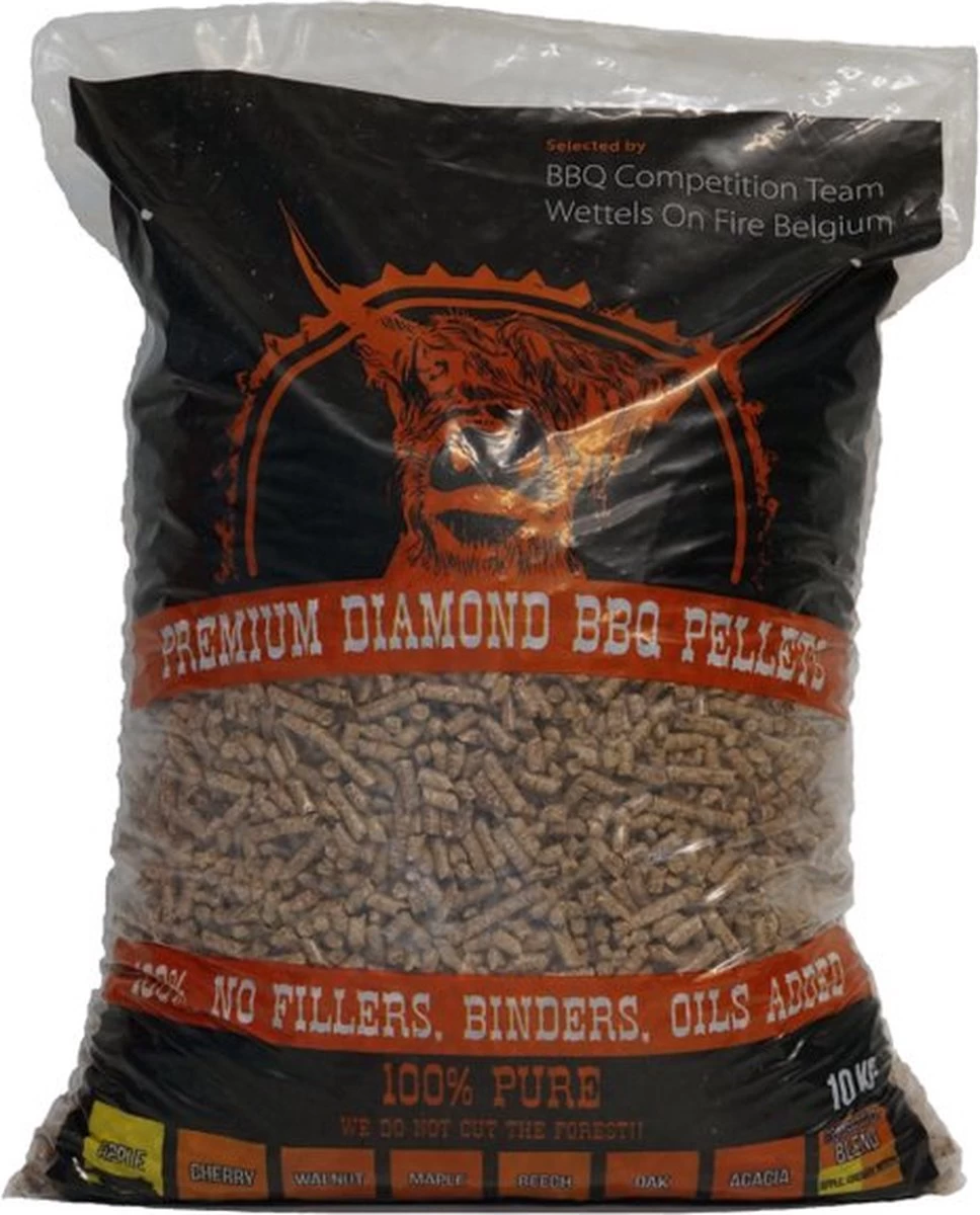 BBQr's PREMIUM DIAMAND CHERRY GRILL & BBQ PELLETS 10 Kg Pour Barbecue à Pellets, Fumoir Et Four à Pizza