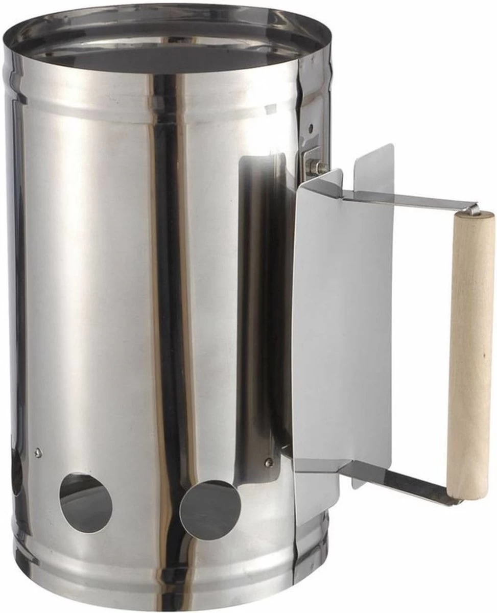 Barbecue/ BBQ Briquettes Démarreur Inox Avec Manche En Bois 27 X 17 Cm - Avec Pelle à Charbon Noir 37 Cm – Image 3