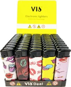 Briquets 50 Pièces En Plateau Rechargeable - Briquets Click Unilite - Briquets électroniques VIO Deal