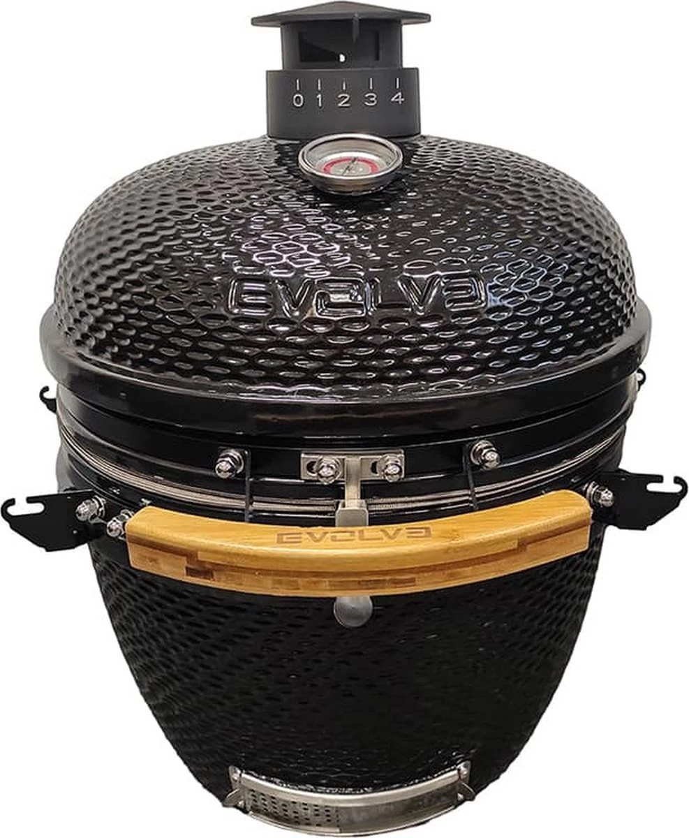 Evolve Advanced Solo - Barbecue Kamado 24" / 61 CM / XXL - Sans Base Ni Tables D'appoint - Accessoires Gratuits Inclus - Parois En Céramique - Forme D'oeuf - Chaleur Directe + Chaleur Indirecte - Ventilation Professionnelle - Thermomètre Intelligent – Image 2